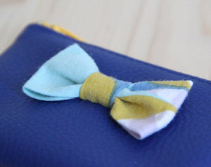 Porte-monnaie enfant en simili bleu roy - zip jaune